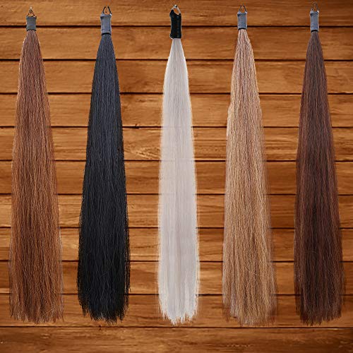 Horse Tail Extensions with Braided Horsehair Loop (1/2 Pound (34"-36") / Pure White)