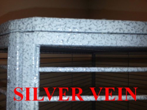 NEW Corner Open Playtop Parrot Bird Cage (Silver Vein)