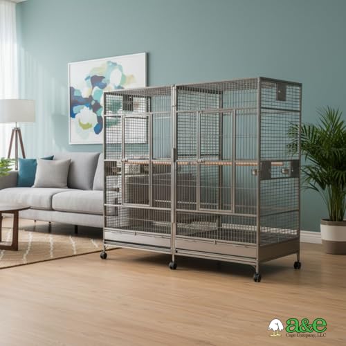 A&E Cage Co 8040FL Stainless Steel Double Macaw Cage (Stainless Steel)