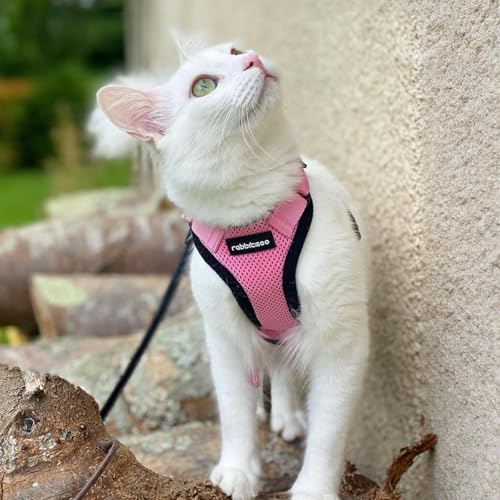 Cat Harness and Leash Set (M / Pink)