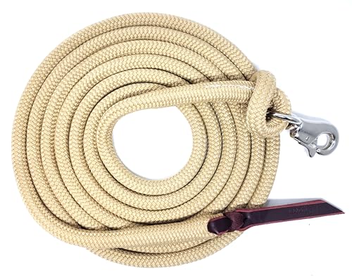 12FT Lead Rope with NP Snap (Beige / 12 ft. Nickel Trigger Snap)