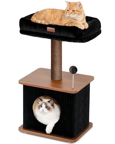 Small Cat Tree for Indoor Kittens (Walnut Finish / Small)