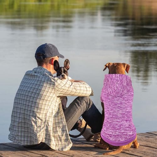 Dog Sweaters for Large Dogs Hoodie Fleece Dog Sweater Soft Clothes Sweatshirt with Pocket Hoodie for Large Dogs (X-Large / Purple)