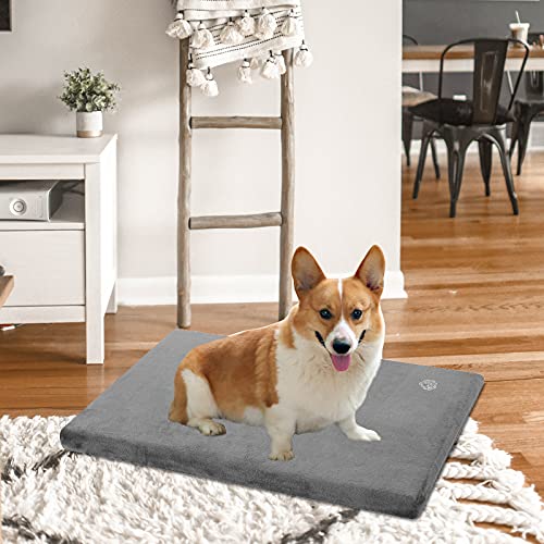 Dog Bed Mat Crate Pad Mattress (Grey / M(29"*18"*3"))