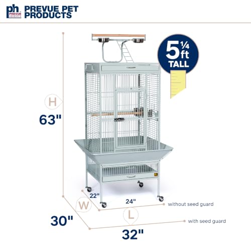 Wrought Iron Select Bird Cage (Pewter / 24.0"L x 20.0"W x 60.0"H)