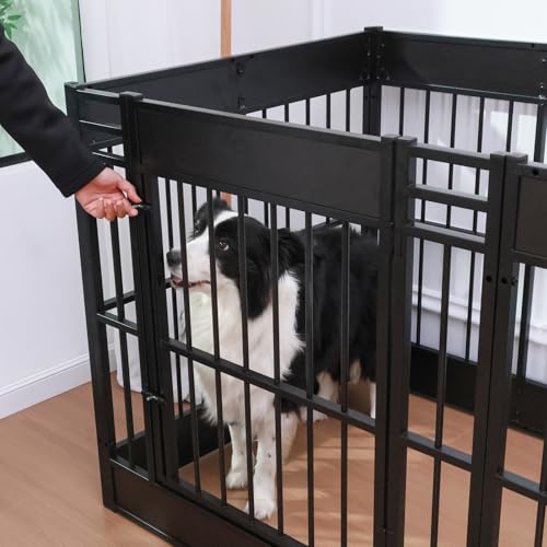 Furniture Style Dog Playpen (Black / 6 Panels (27.5" High))