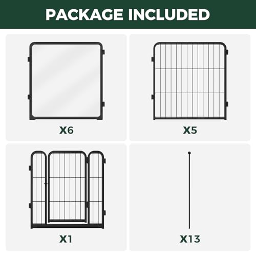 AuraSpace Pro Acrylic & Wire Mesh Indoor Dog Playpen (Black / 24"H)