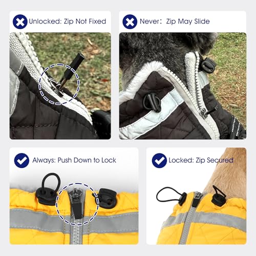 Dog Cold Weather Coats Reflective Dog Warm Jacket with Harness (Grey Camo / XS(chest:14in))