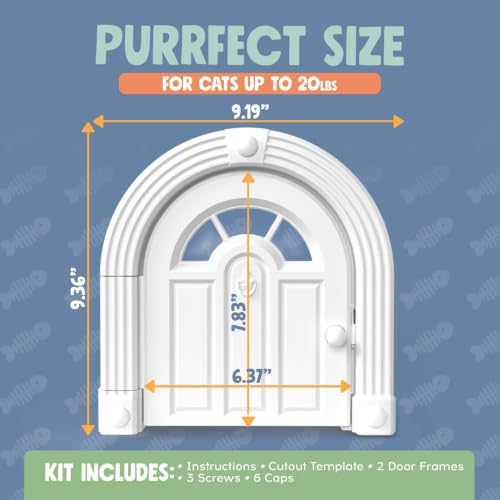 Meow Manor® Cat Door Interior Door (White)