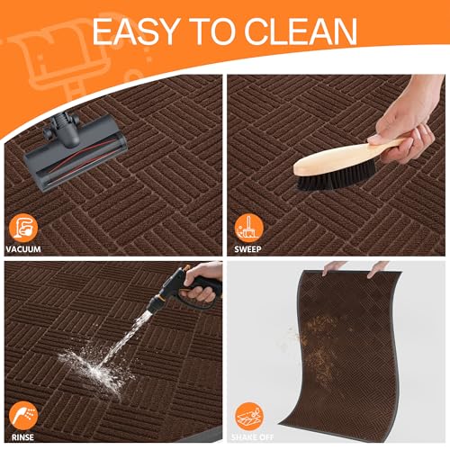 Indoor Outdoor Door Mat (Brown Diamond / 3' x 5' (Rectangular))