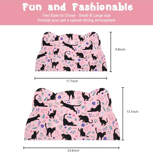 Cat Food Mats for Floor (Dark Pink / 17.7"L x 9.8"W)