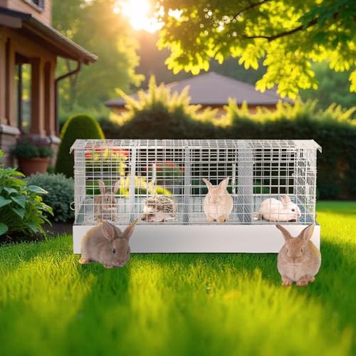 4 Hole Rabbit Transport Cage (Sliver / 25.8"L x 15.8"W x 3.7"H)