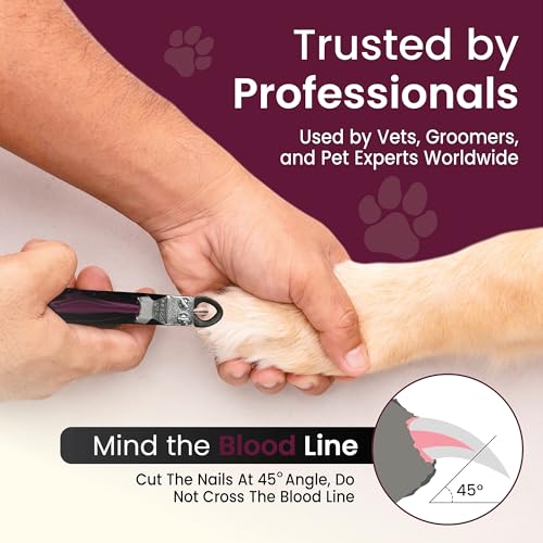 Guillotine Dog Nail Clippers for Large Dogs (Raspberry Red / Large)