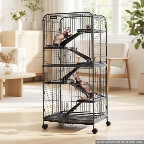 Metal Small Animal Cage 52.4"H 6 (25.0"L x 17.1"W x 52.4"H)