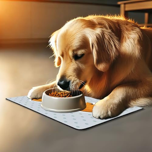 Cat Pet Mat for Food and Water (Marigold Orange)