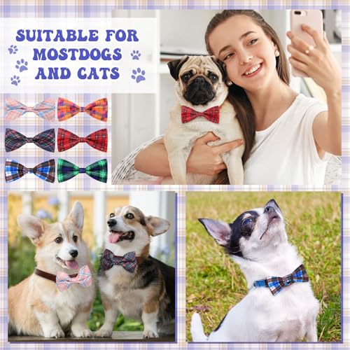 50 Pcs Plaid Dog Bow Ties