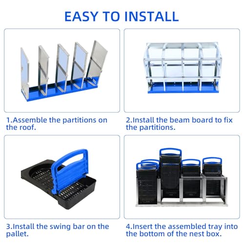 Chicken Nesting Boxes (46.3"L x 17.3"W x 10.8"H / Blue)