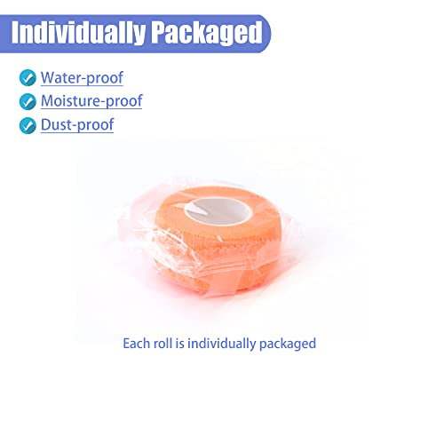 1 Inch Self Adhesive Bandage Wrap (1 Inch / Light Orange)