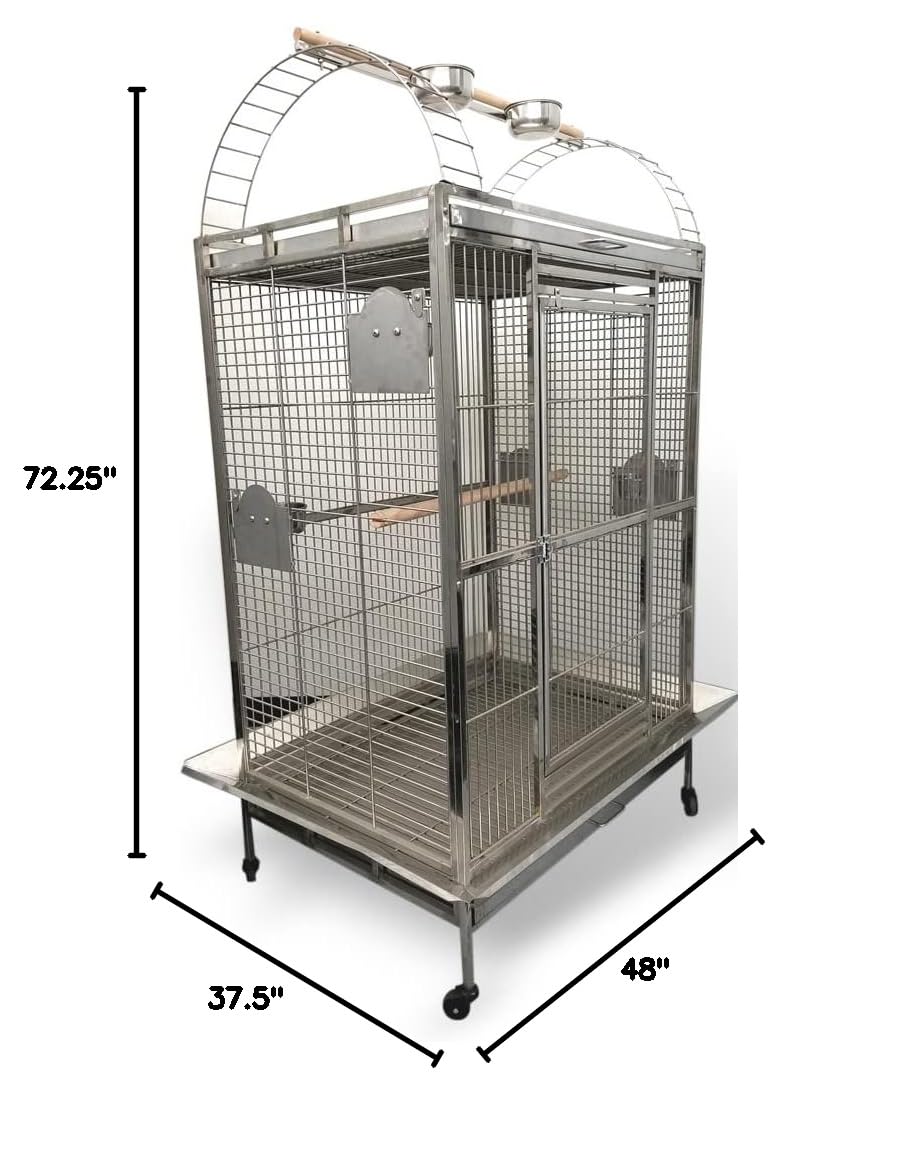 Stainless Steel XL Extra Large Bird Parrot Macaw Indoor Outdoor Cage Playtop