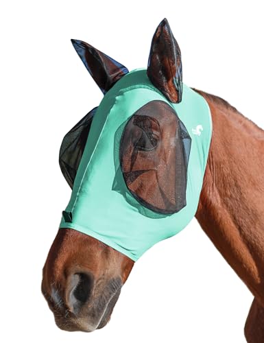 Horse Fly Mask with Ears (Ice Blue / Medium)