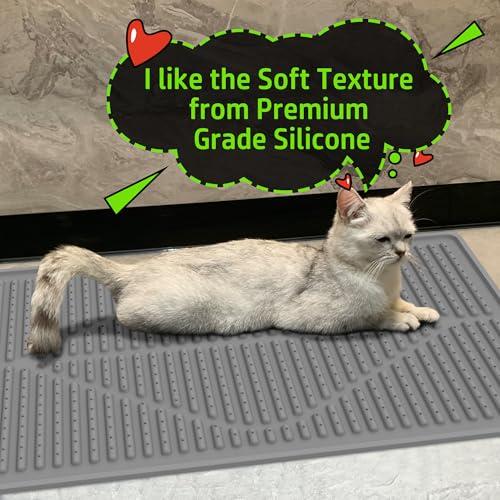 Rubber Cat Litter Mat Litter Box Mat (Grey)