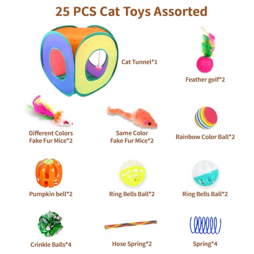 25 Pcs Cat Toys for Cats