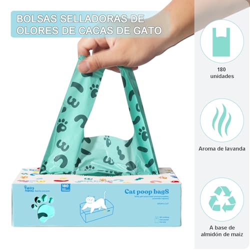 Cat Litter Disposal Bags and Dog Poop Bags with Handle (360 Count (Pack of 1) / Unscented)