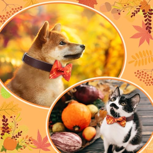 50 Pcs Fall Dog Bow Ties Bulk (Fall Plaid)