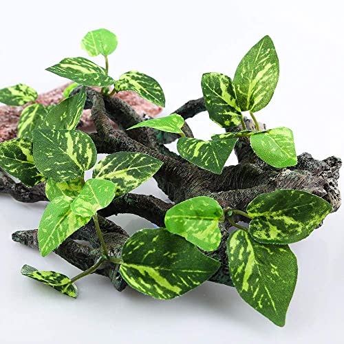 Reptile Climb Tree Branch Rock Background Decoration with Suction Cup for Terrarium Amphibian Lizard Snake (Terrarium Background)