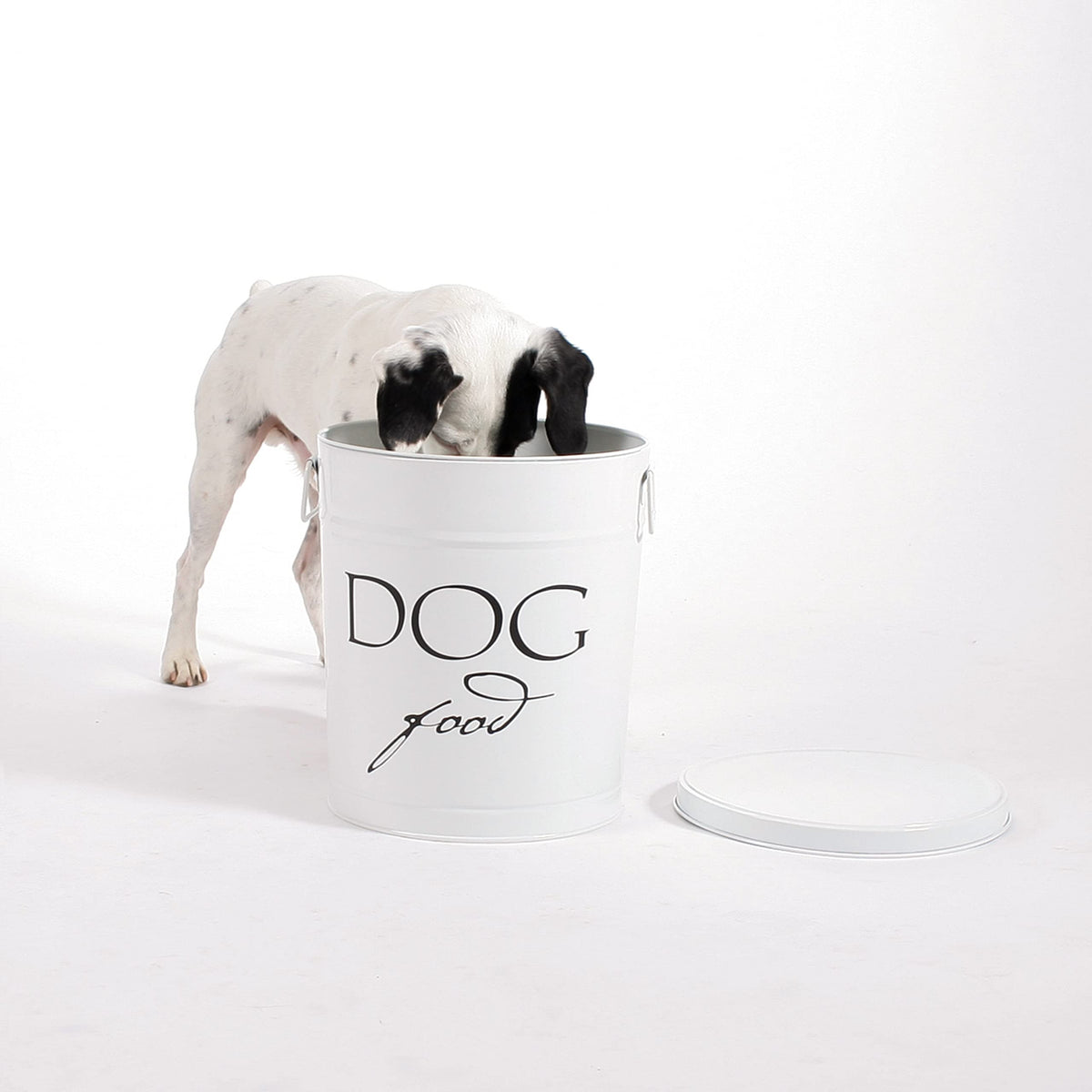 Classic White Dog Food Storage Canister (White)