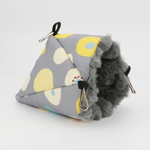 Bird Nest House Winter Warm Hanging Hammock Bird Bed Snuggle Hut for Parakeets Budgies Caique Conures Cockatiels (Small / Grey)