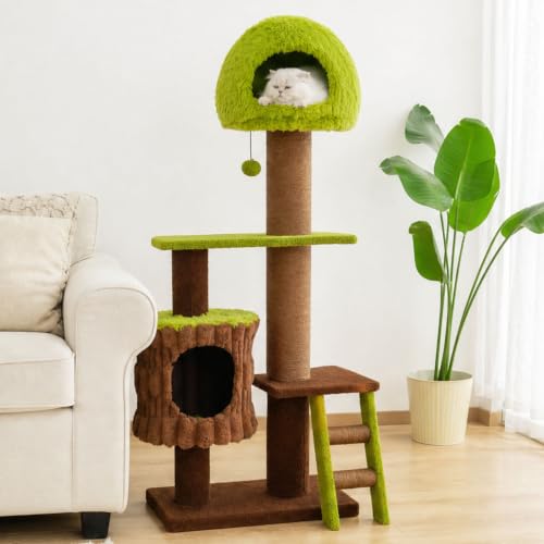 60in Heavy‑Duty Forest Cat Tree for Indoor Cats (Green / 60 inches)