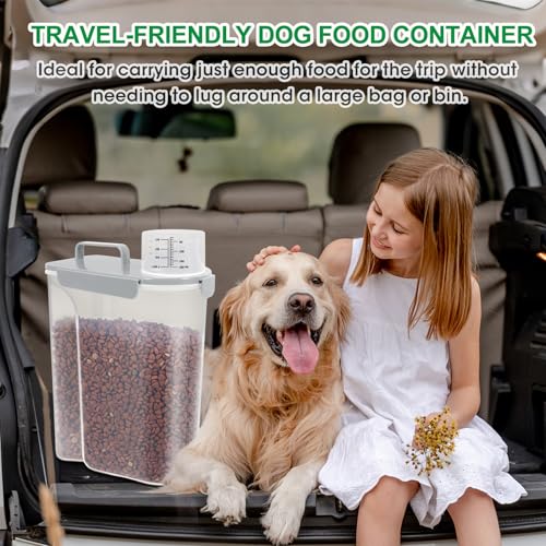 10 lbs Cat Dog Food Storage Container (Light Gray / 12 Qt)