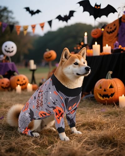 4 Pack Halloween Fleece Dog Pajamas Warm for Medium Dogs (Large)