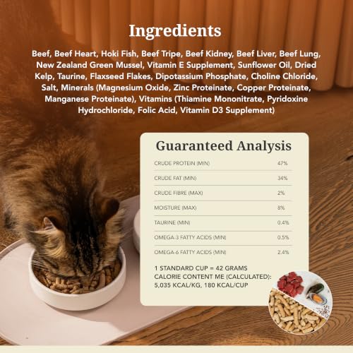 High Protein Freeze Dried Dry Cat Food with 98% Meat (1.8 Pound (Pack of 1))