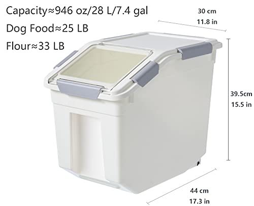 2 Pack Dog Food Storage Container with Scoop (25 LB(2 Pack))