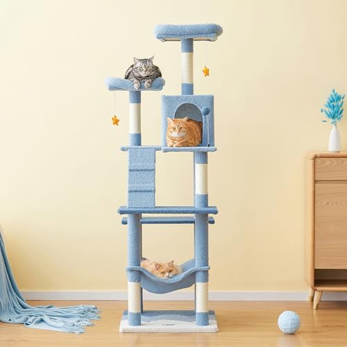 Ocean Themed Cat Tree (70.1 in / Blue)