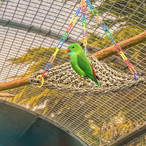 Bird Seagrass Mat Conure Hammock (【Hammock:7.87x7.87x11.63 IN】)