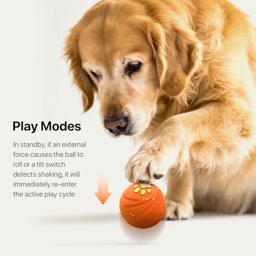 Interactive Dog Toys Automatic Bouncing Dog Ball for Small & Large Dogs (Orange)