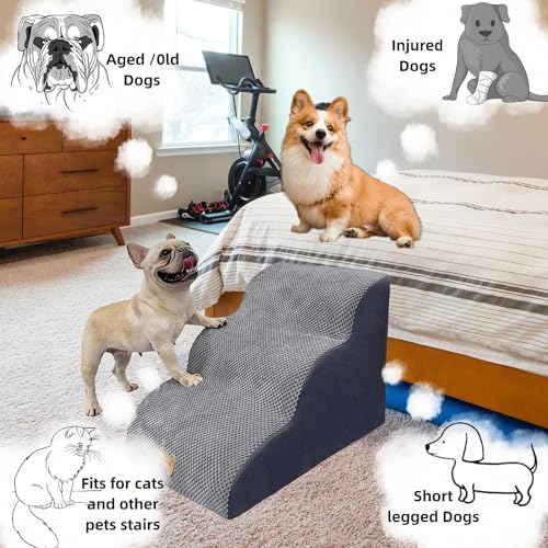3 Step Pet Stairs for High Beds & Couches