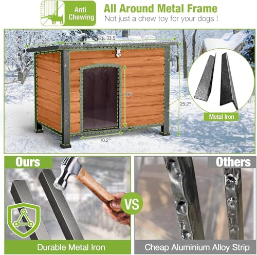 Heated Dog House Outdoor Insulated Dog Kennel with Heater