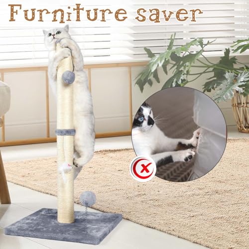32" Tall Sisal Cat Scratching Posts Tree for Indoor Cats Adults