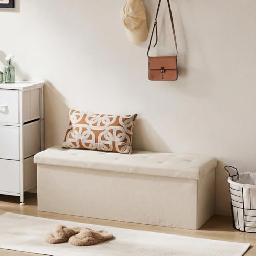43 Inch Folding Storage Ottoman Bench