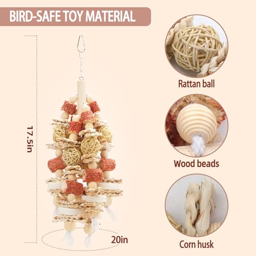 Bird Toys 17.5 Inches Parrot Toy for Chewing