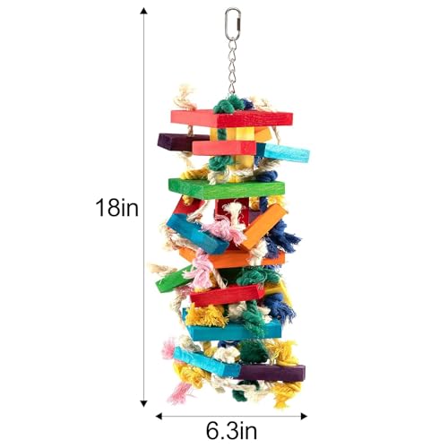 Extra Large Natural Wood Bird Toys for Macaws (Long)