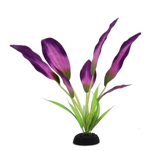 Silk Aquarium Plants for Betta Fish Tank (Purple / 8 Inch)