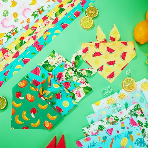100 Pcs Summer Bandanas for Dogs Bulk (Summer / 31.5 x 21.7 x 21.7 Inch)