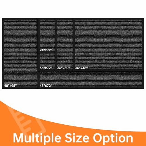 Indoor Outdoor Door Mat (Dark Grey Striped / 2' x 6' (Rectangular))