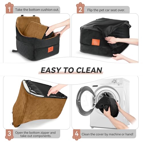 Dog Car Seat for Small (Black/Coffee)