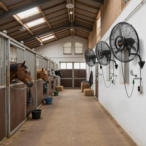 26" Wall Mount Mist Fan with Spray Ring & BLDC Motor